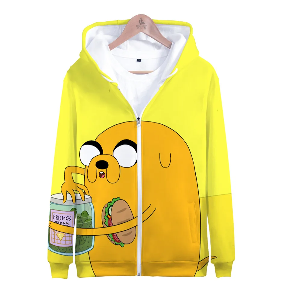Adventure Time Finn And Jake The Dog Face 3D Zipper Hoodie