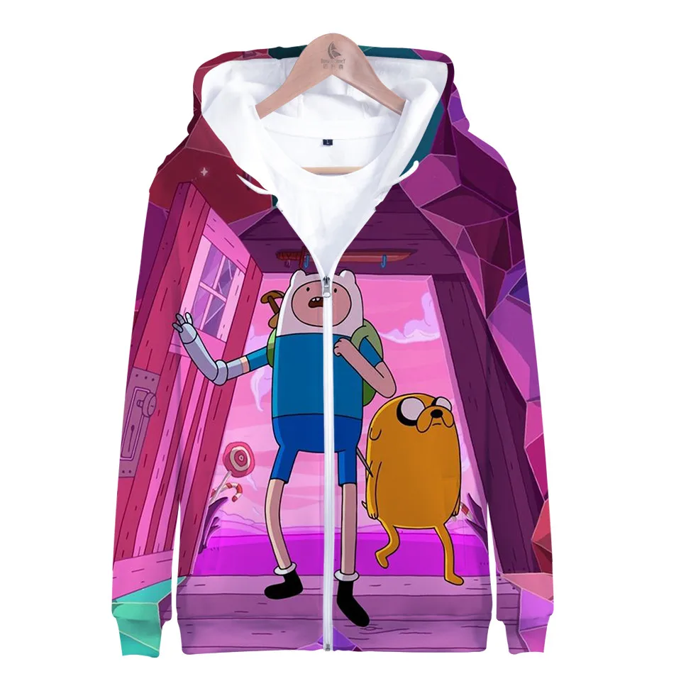 Adventure Time Finn And Jake The Dog Face 3D Zipper Hoodie