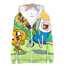 Adventure Time Finn And Jake The Dog Face 3D Zipper Hoodie Adventure Time Finn And Jake The Dog Face 3D Zipper Hoodie