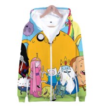 Adventure Time Finn And Jake The Dog Face 3D Zipper Hoodie Adventure Time Finn And Jake The Dog Face 3D Zipper Hoodie