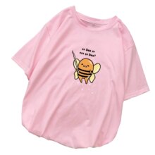 Bee Gudetama Lazy Egg Yolk Cartoon Print Short Sleeve Casual T-Shirt Bee Gudetama Lazy Egg Yolk Cartoon Print Short Sleeve Casual T-Shirt