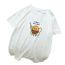 Bee Gudetama Lazy Egg Yolk Cartoon Print Short Sleeve Casual T-Shirt Bee Gudetama Lazy Egg Yolk Cartoon Print Short Sleeve Casual T-Shirt