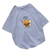 Bee Gudetama Lazy Egg Yolk Cartoon Print Short Sleeve Casual T-Shirt Bee Gudetama Lazy Egg Yolk Cartoon Print Short Sleeve Casual T-Shirt