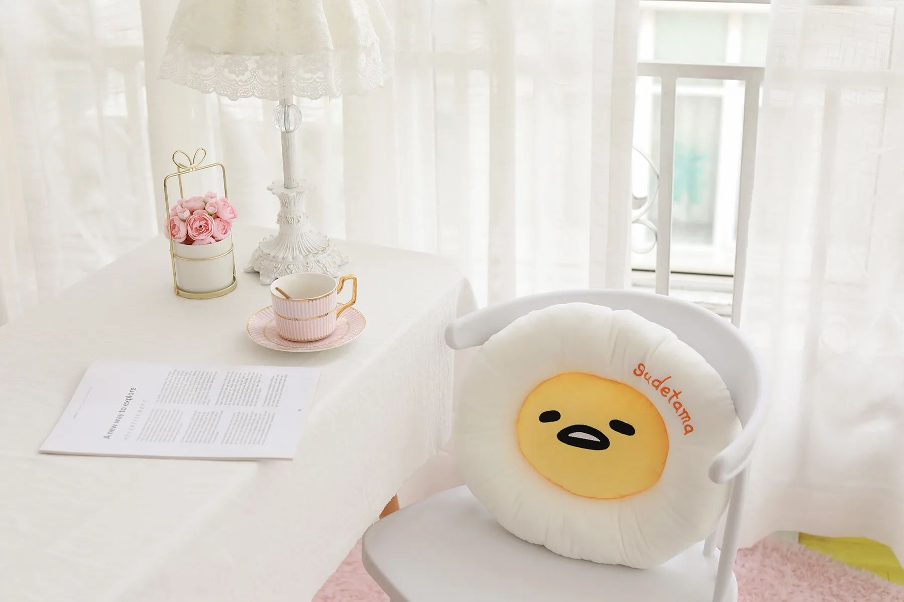 Gudetama Lazy Egg Plush Stuffed Chair Pillow Cushion