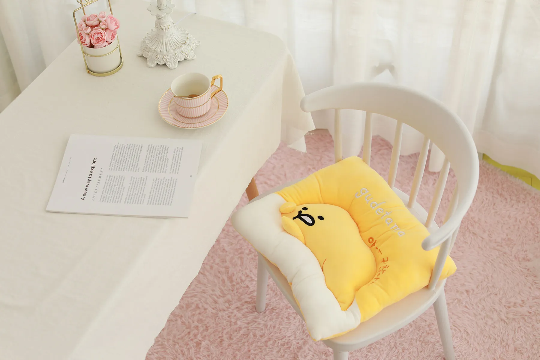Gudetama Lazy Egg Plush Stuffed Chair Pillow Cushion