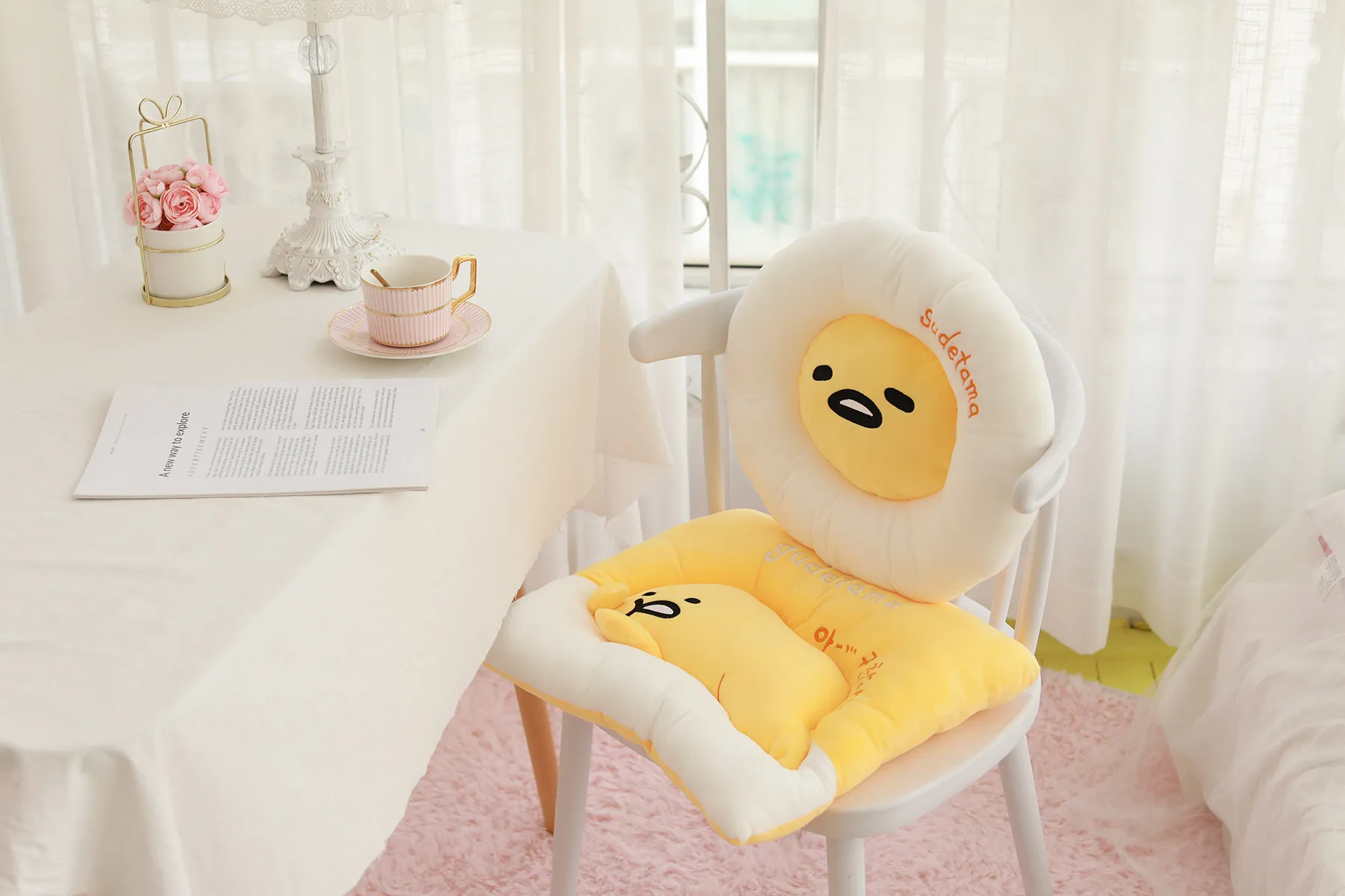 Gudetama Lazy Egg Plush Stuffed Chair Pillow Cushion