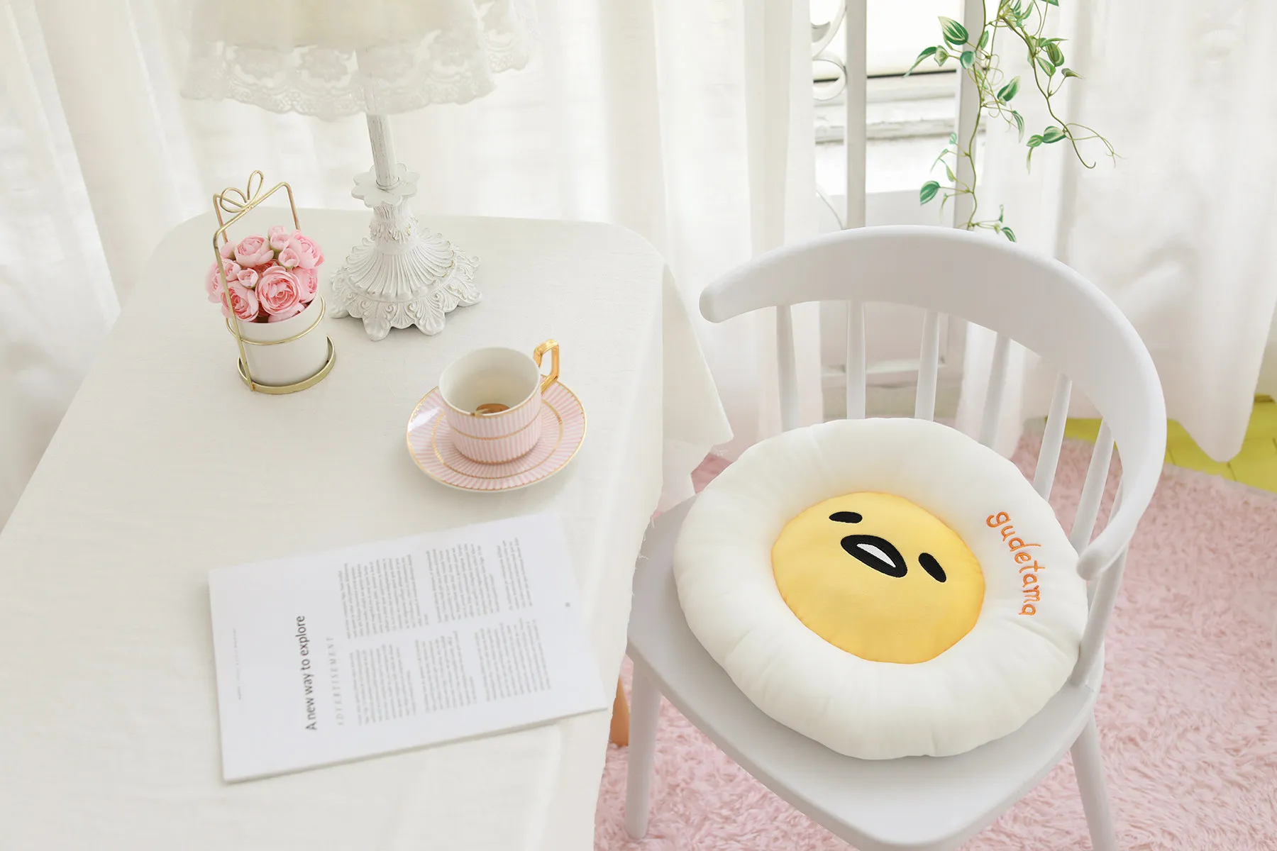 Gudetama Lazy Egg Plush Stuffed Chair Pillow Cushion