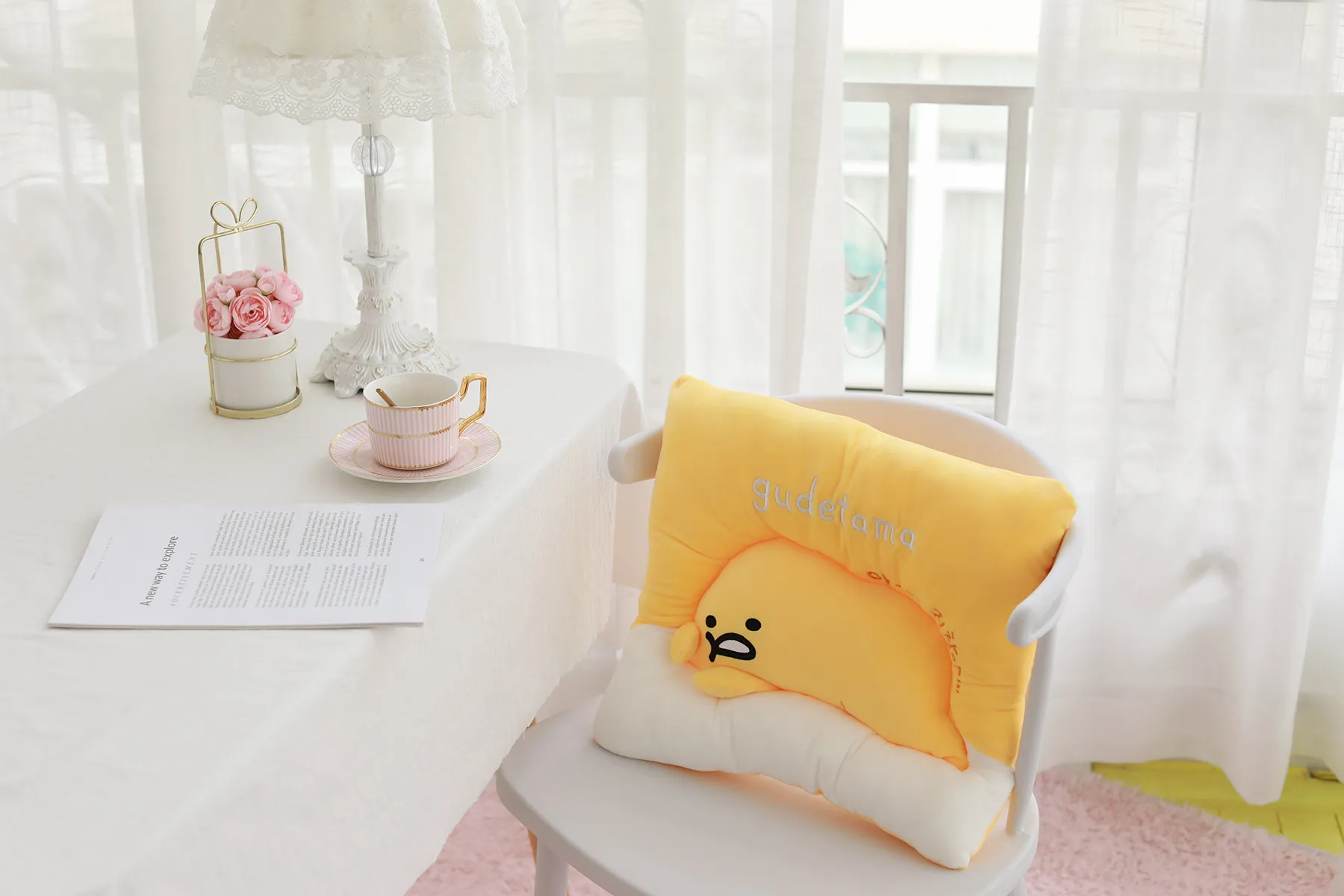 Gudetama Lazy Egg Plush Stuffed Chair Pillow Cushion