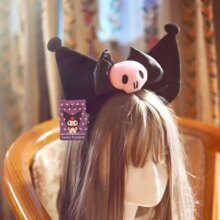 Kuromi Ear Kawaii Plush Hairband For Women Kuromi Ear Kawaii Plush Hairband For Women