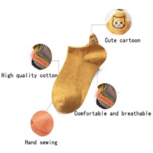 Kawaii Happy Ankle Cat Harajuku Cartoon Embroidery Short Socks Kawaii Happy Ankle Cat Harajuku Cartoon Embroidery Short Socks