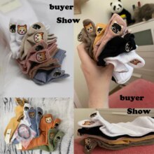 Kawaii Happy Ankle Cat Harajuku Cartoon Embroidery Short Socks Kawaii Happy Ankle Cat Harajuku Cartoon Embroidery Short Socks