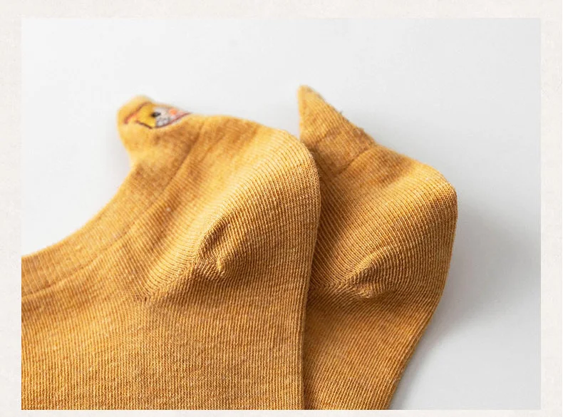 Kawaii Happy Ankle Cat Harajuku Cartoon Embroidery Short Socks Kawaii Happy Ankle Cat Harajuku Cartoon Embroidery Short Socks