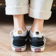 Kawaii Happy Ankle Cat Harajuku Cartoon Embroidery Short Socks Kawaii Happy Ankle Cat Harajuku Cartoon Embroidery Short Socks