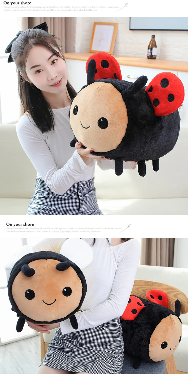 Kawaii Bee Lady Bug Animal Soft Stuffed Pillow