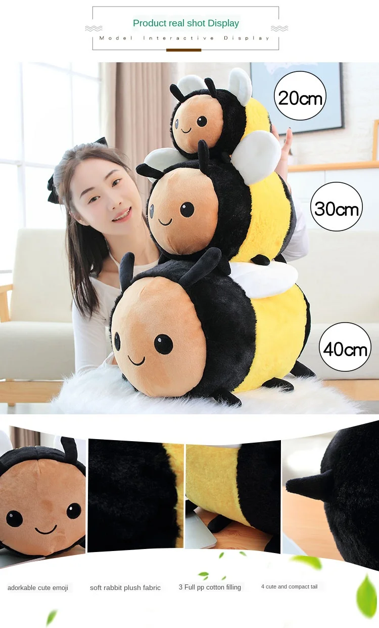 Kawaii Bee Lady Bug Animal Soft Stuffed Pillow