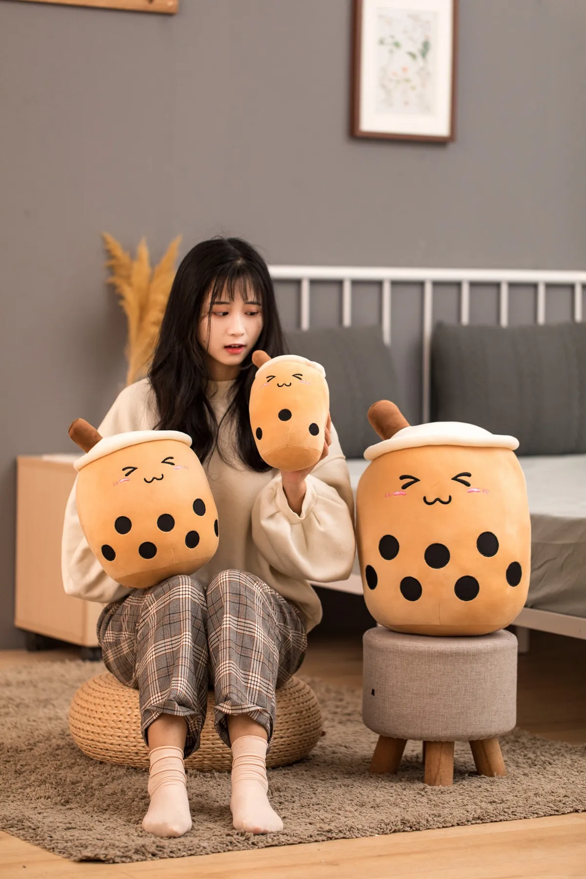 Bubble Tea Cup Shaped Stuffed Pillow Bubble Tea Cup Shaped Stuffed Pillow