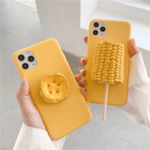 3D Corn Egg Tart Soft Silicon Phone Bracket Case 3D Corn Egg Tart Soft Silicon Phone Bracket Case