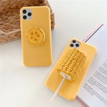 3D Corn Egg Tart Soft Silicon Phone Bracket Case 3D Corn Egg Tart Soft Silicon Phone Bracket Case