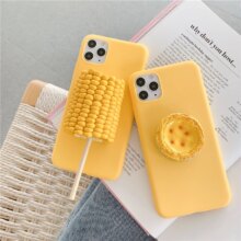 3D Corn Egg Tart Soft Silicon Phone Bracket Case 3D Corn Egg Tart Soft Silicon Phone Bracket Case