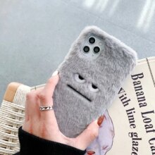 Gray Angry Plush Soft Phone Case Gray Angry Plush Soft Phone Case