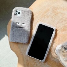 Gray Angry Plush Soft Phone Case Gray Angry Plush Soft Phone Case