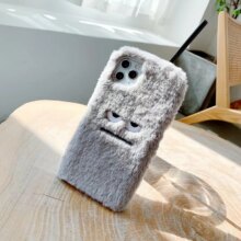 Gray Angry Plush Soft Phone Case Gray Angry Plush Soft Phone Case