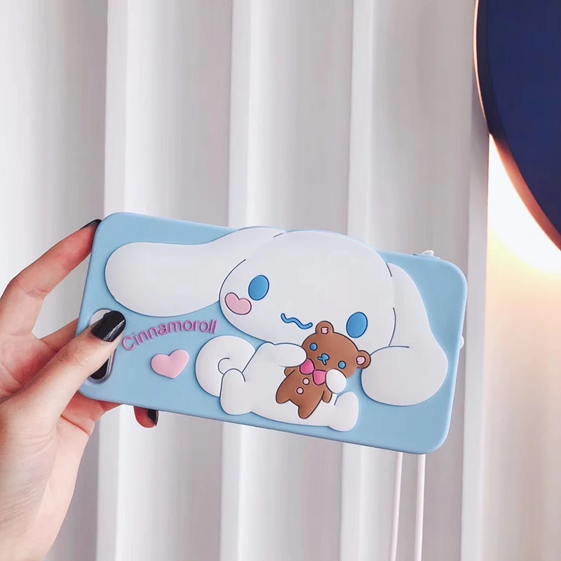Cartoon Silicone Protect Phone Case With Candy Lanyard