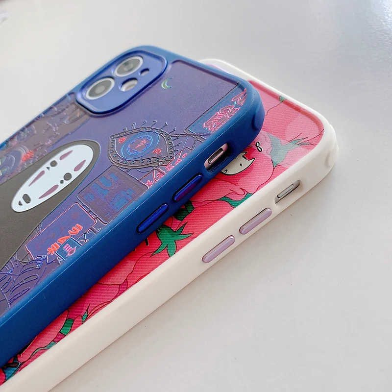 No Face Man Totoro Anime Metal Lens Protection Soft Silicone Phone Case