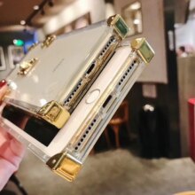 Luxury Square Metal Transparent Soft Silicone Phone Case Luxury Square Metal Transparent Soft Silicone Phone Case