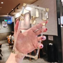 Luxury Square Metal Transparent Soft Silicone Phone Case Luxury Square Metal Transparent Soft Silicone Phone Case