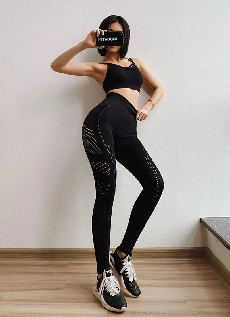 Shark Seamless Print Yoga Leggings For Women