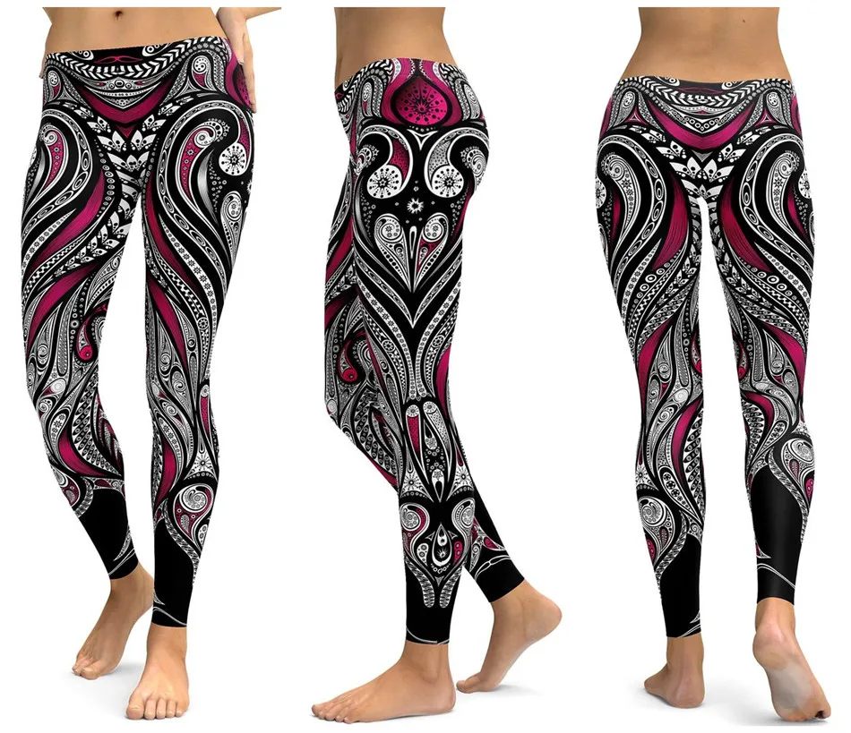 Graphic Printed Yoga Pants For Women