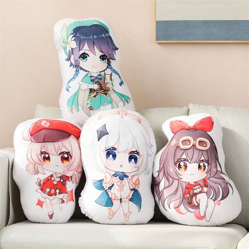 Anime Genshin Impact Barbatos Amber Diluc Doll Kawaii Cartoon Pillow