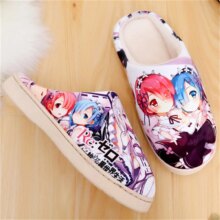 Anime Re Zero kara Hajimeru Isekai Ram Rem Emilia Warm Plush Shoe Anime Re Zero kara Hajimeru Isekai Ram Rem Emilia Warm Plush Shoe