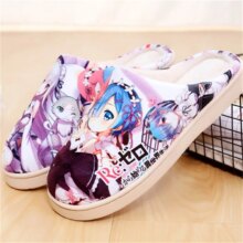 Anime Re Zero kara Hajimeru Isekai Ram Rem Emilia Warm Plush Shoe Anime Re Zero kara Hajimeru Isekai Ram Rem Emilia Warm Plush Shoe