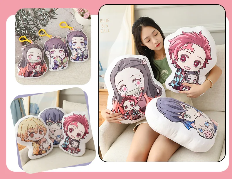 Anime Demon Slayer Kimetsu No Yaiba Nezuko Tanjirou Stuffed Plush Doll Pillow