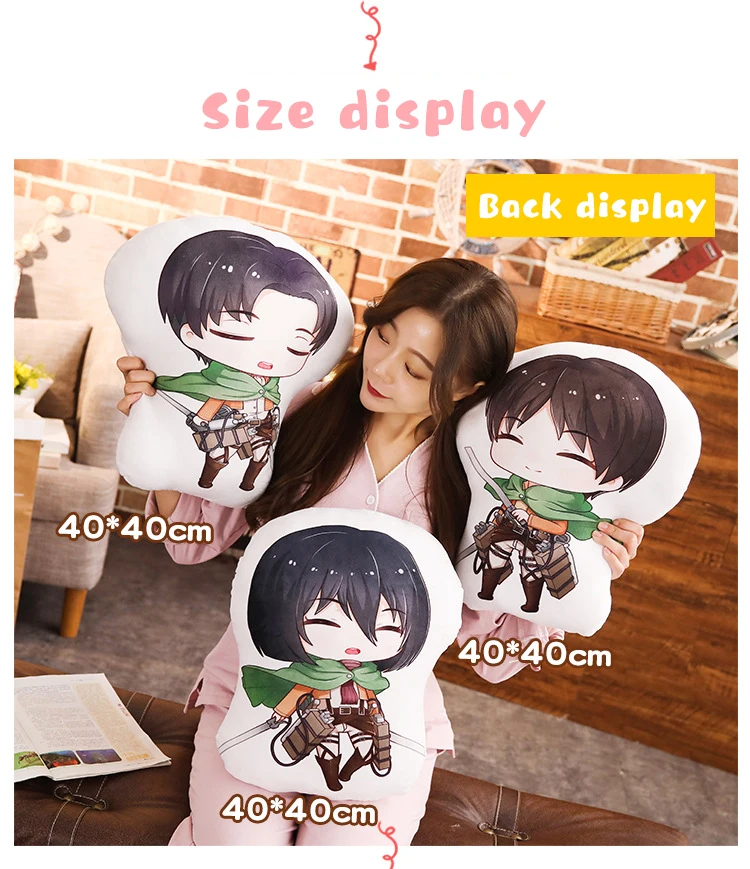 Anime Attack On Titan Manga Peripheral Double Sided Soft Pillow