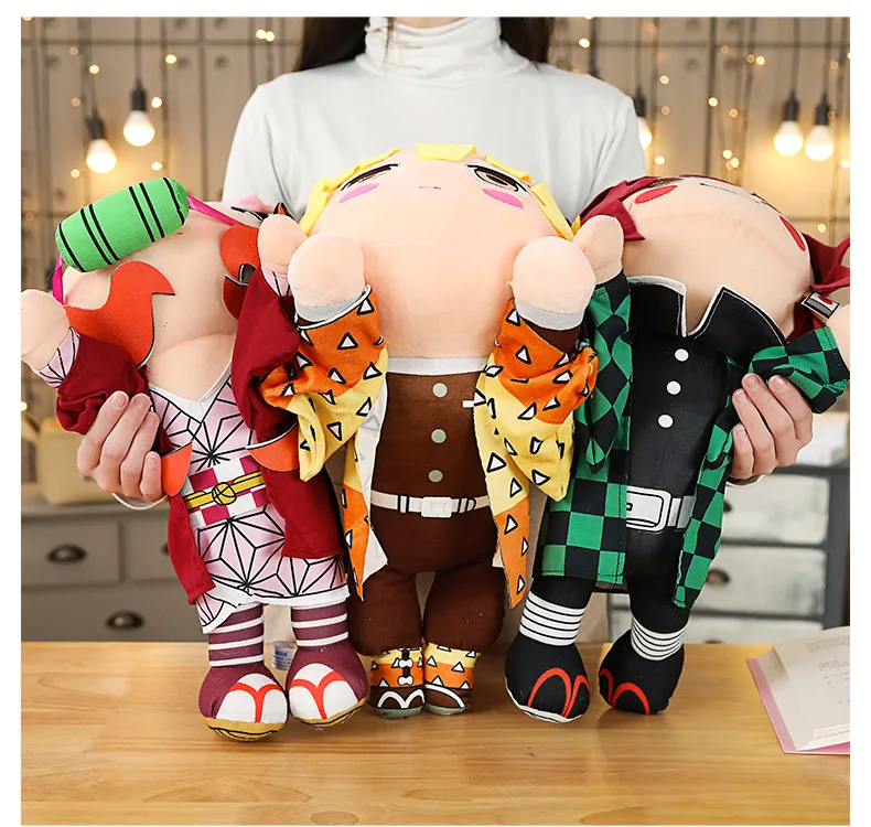 Kimetsu No Yaiba Kamado Tanjirou Nezuko Agatsuma Zenitsu Rengoku Kyoujurou Demon Slayer Plush Pillow Doll