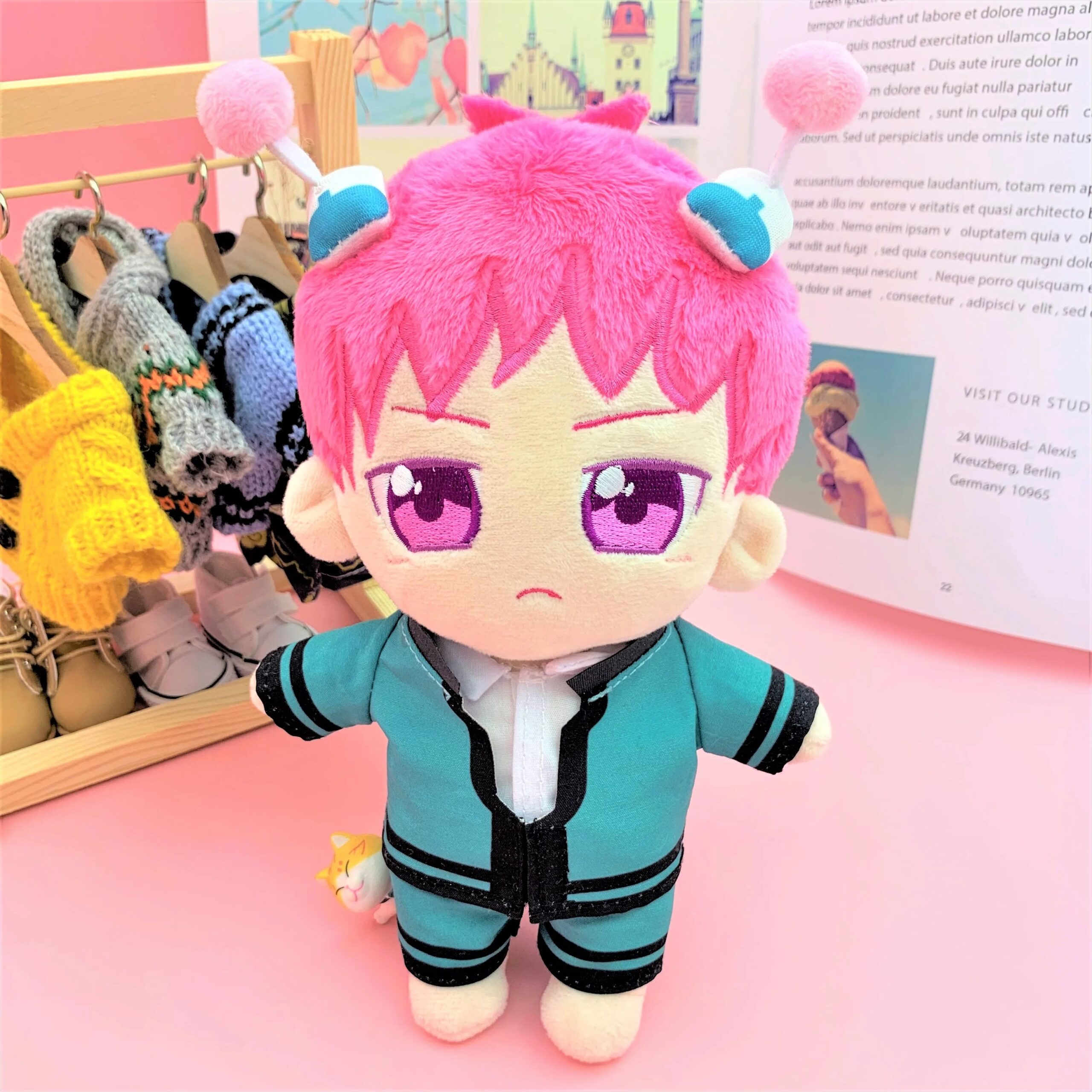 Anime Saiki K Uoozii Stuffed Doll With Clothes