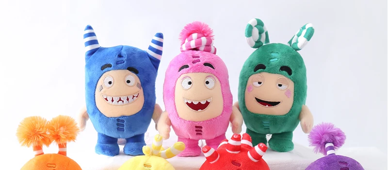Anime Cartoon Oddbods Treasure of Soldiers Monster Bubbles Zeke Jeff Fuse Slick Soft Stuffed Plush Doll