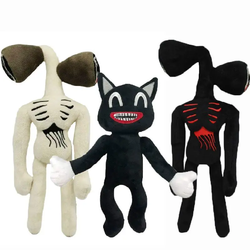 Kawai Siren Head Black Printed Stuffed Toys For Kids