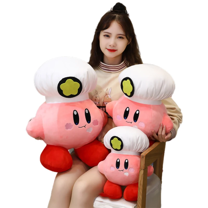 Kawaii Kirby Cos Chef Strawberry Soft Stuffed Pillow Toys For Kids