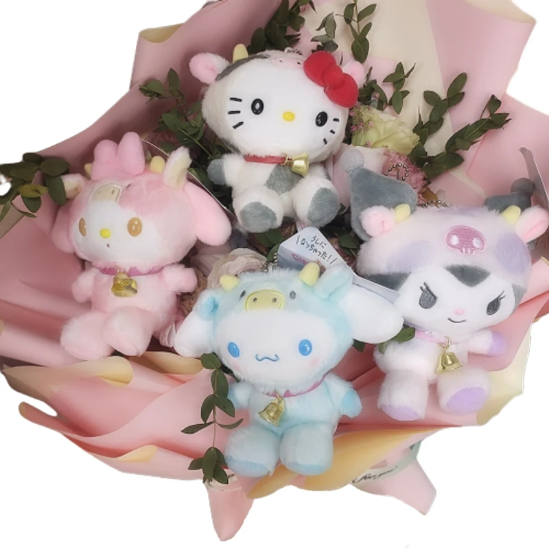 Anime Kawali Kuromi My Melody Cinnamorol Soft Stuffed Toys Keychain For Kids