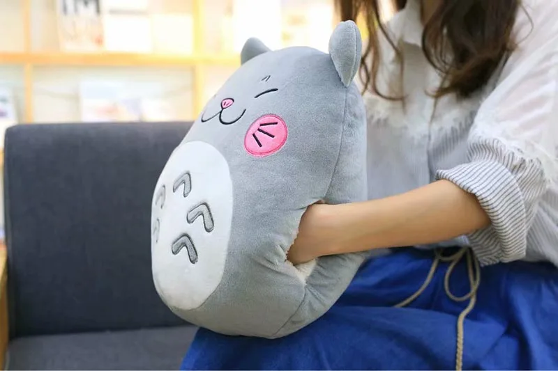 Anime Totoro Hand Warm Blanket Stuffed Cushion Toy For Kids