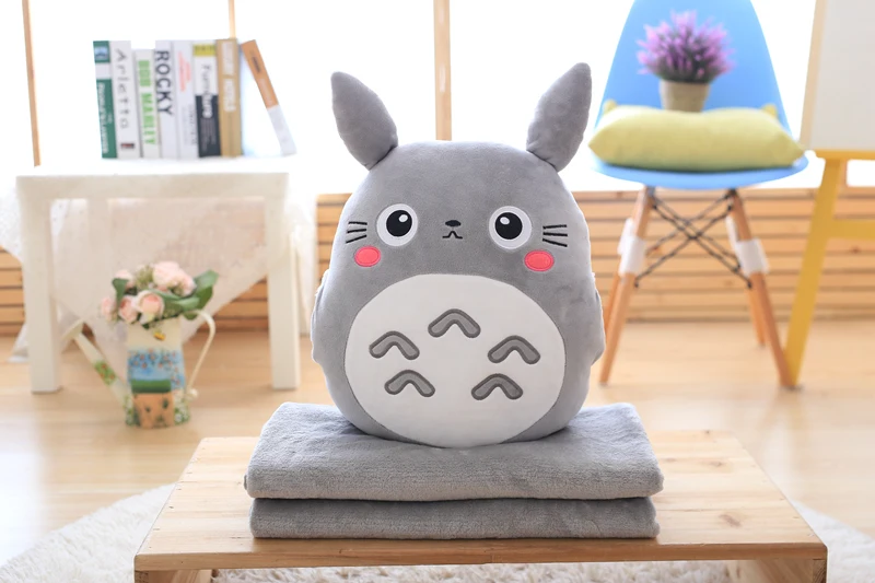 Anime Totoro Hand Warm Blanket Stuffed Cushion Toy For Kids