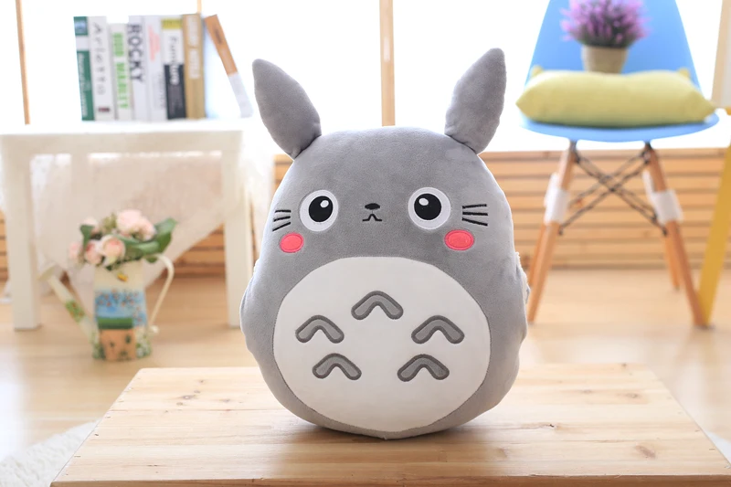 Anime Totoro Hand Warm Blanket Stuffed Cushion Toy For Kids