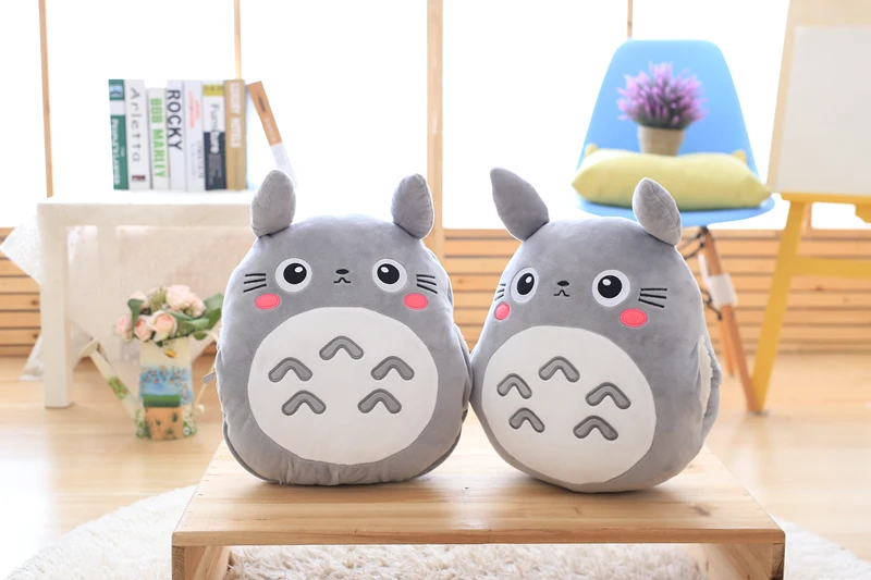 Anime Totoro Hand Warm Blanket Stuffed Cushion Toy For Kids