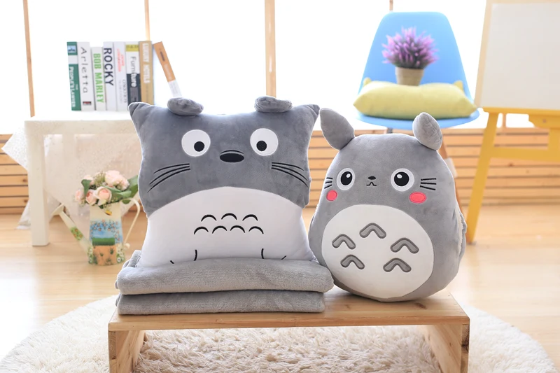 Anime Totoro Hand Warm Blanket Stuffed Cushion Toy For Kids