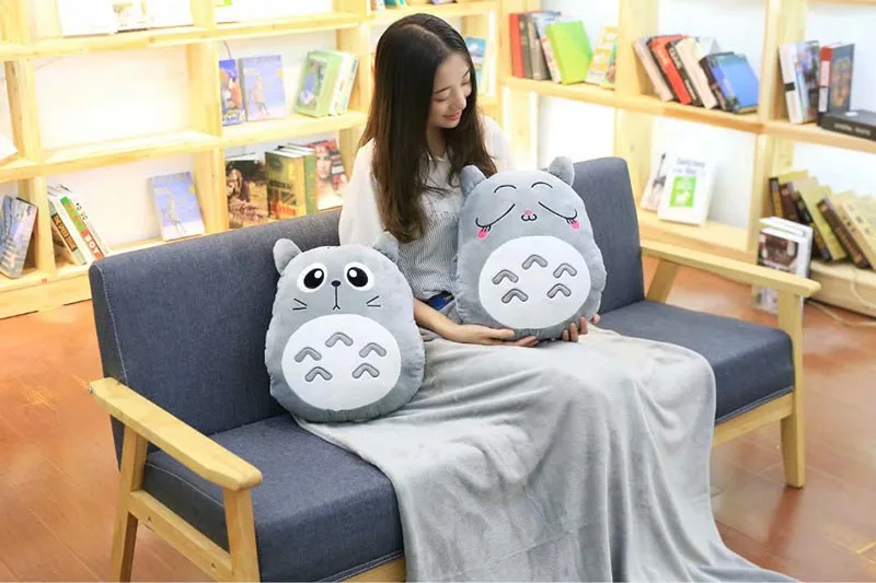 Anime Totoro Hand Warm Blanket Stuffed Cushion Toy For Kids