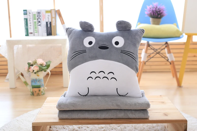 Anime Totoro Hand Warm Blanket Stuffed Cushion Toy For Kids